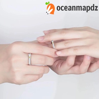 OCEANMAPDZ แหวนคอสเพลย์ ประดับเพทาย สามารถปรับได้ สไตล์เกาหลี สําหรับผู้ชาย และผู้หญิง