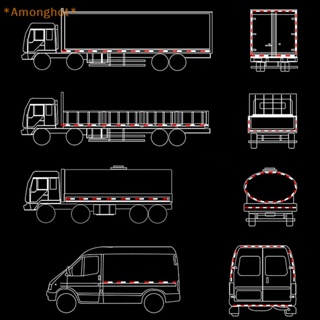 Amonghot&gt; ใหม่ สติกเกอร์สะท้อนแสง เพื่อความปลอดภัย สําหรับติดตกแต่งรถยนต์ รถบรรทุก รถจักรยานยนต์ 4 ชิ้น