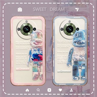 เคสโทรศัพท์มือถือนิ่ม แบบใส ลายการ์ตูนหมีน่ารัก สีชมพู สีฟ้า สําหรับ Realme11 Realme 11 Pro Plus Realme11Pro+ Realme11Pro 2023