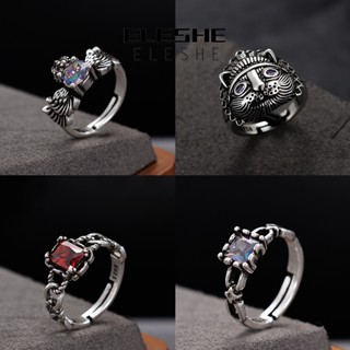 Eleshe Jewelry แหวนเงิน 925 ประดับเพชรโมอิส สไตล์วินเทจ สําหรับผู้หญิง M075