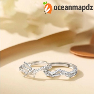 OCEANMAPDZ แหวนแฟชั่น รูปกิ่งไม้ นกหนาม สไตล์เกาหลี โรแมนติก ของขวัญวันวาเลนไทน์ สําหรับคู่รัก