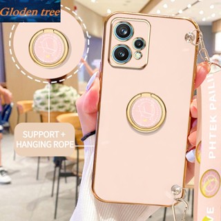 เคสโทรศัพท์มือถือ ลายต้นไม้ Gloden พร้อมขาตั้ง และสายคล้อง สําหรับ OPPO Realme 9 Pro+ Realme V25 Realme 9 Pro 4G Realme 10 Pro Plus 5G