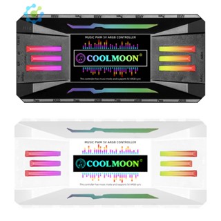 Au- CoolMoon สายเคเบิลควบคุม ARGB SATA 4 Pin PWM 5V 3 Pin Aura Sync 4 [Hidduck.th]