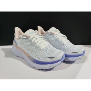 ใหม่ ขายดี รองเท้าผ้าใบ HOKA ONE ONE Clifton 8 ดูดซับแรงกระแทก สีขาว ม่วง ชมพู QP28 2023