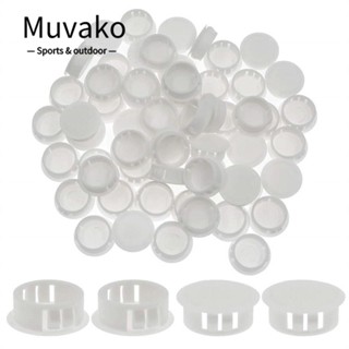 MUVAKO ปลั๊กพลาสติกไนล่อน สีขาว ทนต่อการสึกหรอ 25 มม. 1 นิ้ว สําหรับท่อเฟอร์นิเจอร์ รั้ว 100 ชิ้น