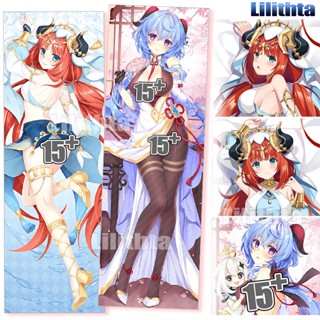 ปลอกหมอน พิมพ์ลายการ์ตูนอนิเมะ Dakimakura Genshin Impact Nilou and Ganyu Game แฮนด์เมด