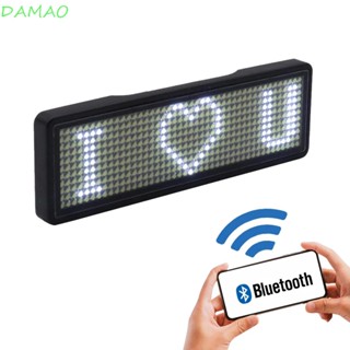 DAMAO ป้ายชื่อ LED ดิจิทัล บลูทูธ ขนาดเล็ก ชาร์จไฟได้ หลายโปรแกรม