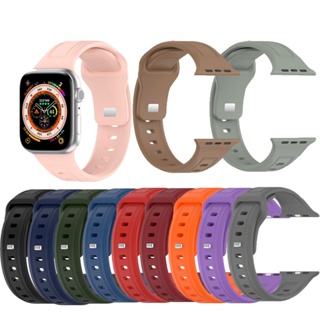 สายนาฬิกาข้อมือซิลิโคน สําหรับ iWatch series 5 6 4 3 7 se 8 Watch 42 มม. 44 มม. 45 มม. 49 มม. 41 มม. 40 มม. 38 มม.