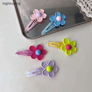 [highbuying] กิ๊บติดผม ลายดอกไม้ สีแคนดี้ สําหรับเด็กผู้หญิง 1 ชิ้น