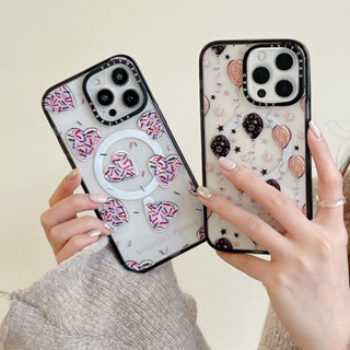 Casetify เคสโทรศัพท์มือถืออะคริลิคแข็ง แบบใส ลายหัวใจ ลูกโป่ง ลูกอม สําหรับ iPhone 14 13 12 11 Pro Max Plus