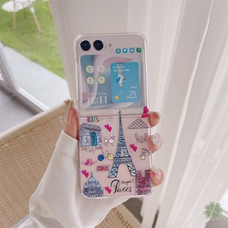 เคสโทรศัพท์มือถือแบบใส กันกระแทก ลายฉลากเดินทาง แฟชั่น สําหรับ Samsung Galaxy Z Flip 4 Z Flip 5 Z Flip 3