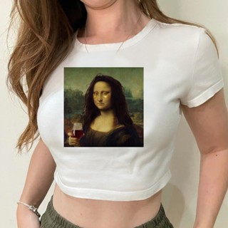 Mona Lisa 2000s เสื้อครอปท็อป สไตล์แฟรี่ ฮาราจูกุ สําหรับผู้หญิง 2000s