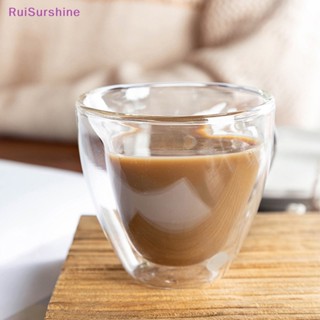 Ruisurshine ใหม่ แก้วมัก แก้วกาแฟ ชา นม น้ําผลไม้ รูปหัวใจ ทนความร้อน สองชั้น