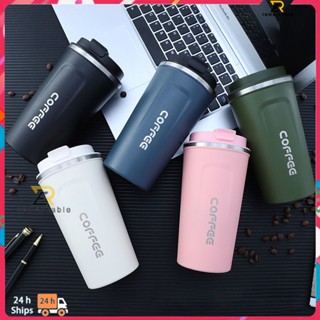 พร้อมส่ง Cup Car Stainless Steel Vacuum Coffee Cup Office Insulation Cup Outdoor Leisure Casual Car Water Bottles Mug 380-510ml excellent_th