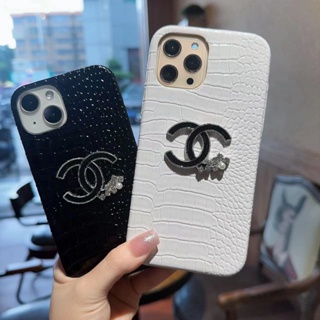 เคส iPhone 13 promax เคสโทรศัพท์มือถือ ลายหนังจระเข้ ประดับเพชร สําหรับ iPhone 14 pro  13 pro  12 promax  11  7 8 plus  xs max