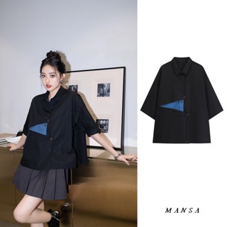 MANSA Black Oversized Shirt เสื้อโอเวอร์ไซส์ เสื้อเชิ๊ต