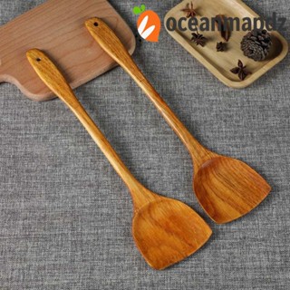 Oceanmapdz พลั่วไม้ ไม้พายทําอาหาร ไม้ไผ่ เครื่องครัว ตะหลิวทําอาหาร ไม่เจ็บหม้อ 39 ซม.