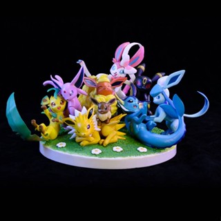 ของเล่นฟิกเกอร์ Pokemon Eeveelution Eevee Vaporeon Jolteon Flareon Espeon Umbreon Leafeon Glaceon Sylveon สําหรับเด็ก