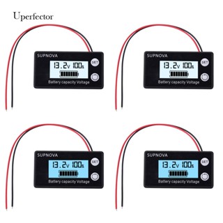 [Uperfector.th] โวลต์มิเตอร์ดิจิทัล หน้าจอ LCD บอกความจุแบตเตอรี่ลิเธียม สําหรับรถจักรยานยนต์ UK