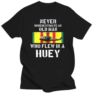 ดูดีนี่ เสื้อยืด เสื้อยืดลายกราฟฟิก Vietnam Veteran Uh-1 Huey Helicopter