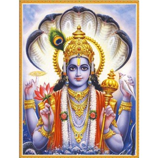 โปสเตอร์ภาพวาดผ้าใบ Maha Vishnu สําหรับตกแต่งบ้าน สวน