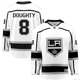 Qy NHL เสื้อยืดแขนยาว พิมพ์ลาย Los Angeles Kings Away Jersey Doughty สีน้ําตาล พลัสไซซ์