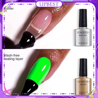 ♕ Vendeeni 3pcs/1set Nail Art Functional Glue Detachable No-wash Base Coat Top Coat Anti-spill Glue Uv Led Phototherapy Glue Nail Art For Nail Shop 8ml UPBEST