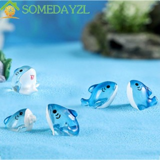 Somedayzl โมเดลฟิกเกอร์เรซิ่น รูปการ์ตูนปลาฉลามใต้ทะเล สําหรับตกแต่งสวน DIY