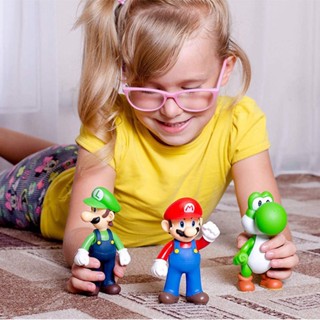 ขายดี โมเดลฟิกเกอร์ Super Mario Bros Luigi Yoshi Mushroom Donkey Kong ของเล่น ของขวัญวันเกิด สําหรับเด็ก