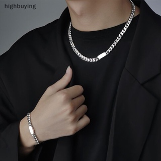 [highbuying] สร้อยคอ สร้อยข้อมือ จี้เหล็กไทเทเนียม บุคลิกภาพอินเทรนด์ สไตล์ฮิปฮอป เครื่องประดับ เรียบง่าย เบา กระดูกไหปลาร้า โซ่ ใหม่ พร้อมส่ง