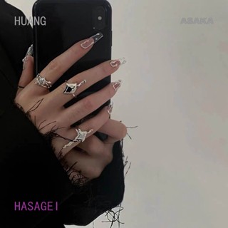 Hasagei แหวนเปิด รูปดาว สไตล์ฮิปฮอป