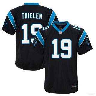 ใหม่ เสื้อยืดลําลอง แขนสั้น พิมพ์ลาย NFL Cincinnati Bengals Game Jersey Adam Thielen สีดํา เหมาะกับการเล่นกีฬา