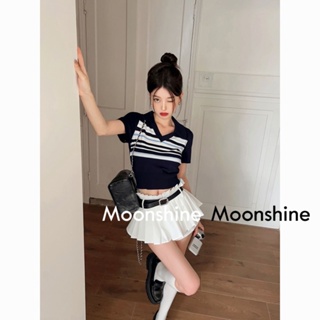 Moon  เสื้อครอป เสื้อแฟชั่นผู้หญิง y2k สีพื้น สําหรับผู้หญิง ใส่ไปคลับ ปาร์ตี้ 2023 NEW Jl1124  Korean Style ทันสมัย สวยงาม ทันสมัย A29J18W 36Z230909