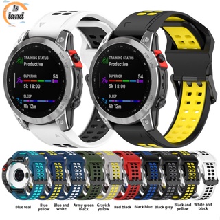 【IS】สายนาฬิกาข้อมือซิลิโคน หัวเข็มขัดปลดเร็ว สองสี สําหรับ Garmin Fenix 7s 6s 5s