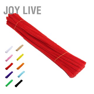  Joy Live 100 ชิ้นท่อทำความสะอาดยืดหยุ่น Bendable สีบริสุทธิ์โพลีเอสเตอร์ Chenille ลำต้น DIY เด็กต้นการศึกษาของเล่นทำมือ