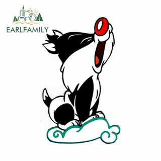 Earlfamily สติกเกอร์ไวนิล ลายการ์ตูนกราฟฟิตี้ Looney Tunes Babies Baby Sylvester สําหรับติดตกแต่งรถยนต์ 13 ซม. x 8.1 ซม.