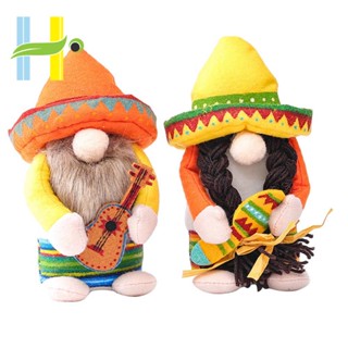 Fiesta Gnome Cinco De Mayo Tomte ถาดคนแคระ เอลฟ์ สําหรับตกแต่งบ้าน ห้องครัว วันอังคาร 2 ชิ้น