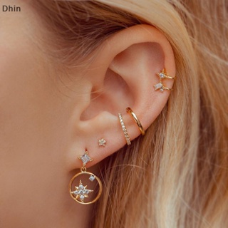 [Dhin] 1Set Earrings Set For Women Fashion  Exquisite  Rhinestones Ear Stud Chain Drop Earrings Jewelry COD