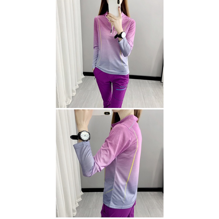 เสื้อแขนยาว แบบแห้งเร็ว ดูดซับเหงื่อ เหมาะกับใส่วิ่งกลางแจ้ง แฟชั่นฤดูใบไม้ผลิ และฤดูใบไม้ร่วง สําหรับผู้หญิง