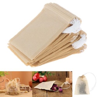 100X Empty Paper Tea Bags Filter Drawstring Teabags for Herb Loose Tea