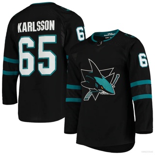 Yp2 NHL เสื้อยืดแขนยาว พิมพ์ลาย San Jose Sharks Jersey Erik Karlsson พลัสไซซ์ PY2