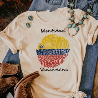 Venezuela เสื้อยืด พิมพ์ลายการ์ตูนมังงะ สไตล์ญี่ปุ่น ฮาราจูกุ สําหรับผู้หญิง