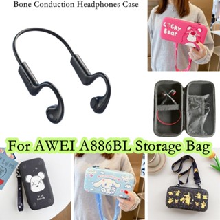 【ของแท้】กระเป๋าเก็บหูฟัง ลายการ์ตูนหมีโหด แบบพกพา สําหรับ AWEI A886BL AWEI A886BL