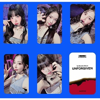 โปสการ์ดอัลบั้มรูปภาพ LESSERAFIM UNNFORGIVEN KAZUHA EUNCHAE SAKURA YUNJIN CHAEWON Kpop จํานวน 5 ชิ้น ต่อชุด