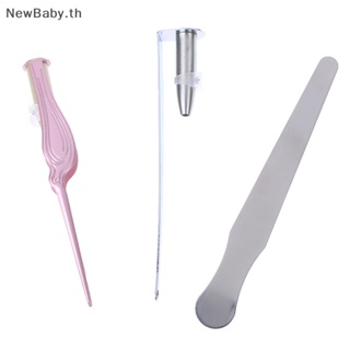 Newbaby เครื่องมือกําจัดหินหู ขี้ผึ้ง มีไฟ LED สเตนเลส สําหรับทําความสะอาดปาก