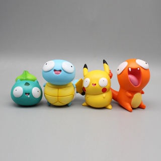 โมเดลฟิกเกอร์ Pvc รูปปั้นโปเกม่อน Pikachu Charmander Squirtle Bulbasaur ขนาด 8 ซม. ของเล่นสะสม สําหรับตกแต่ง