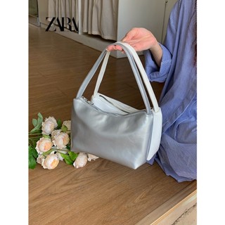 Zara Niche กระเป๋าถือ กระเป๋าสะพายไหล่ สีเงิน แฟชั่นเรียบง่าย สําหรับสตรี