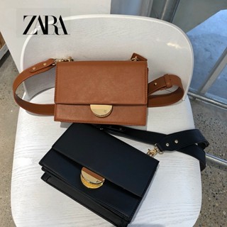 Zara กระเป๋าสะพายไหล่ลําลอง หนัง pu ทรงสี่เหลี่ยม แต่งหัวเข็มขัดโลหะ สามารถปรับได้ สําหรับสตรี