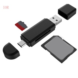 Ior อะแดปเตอร์การ์ดรีดเดอร์ Type C USB 2 0 ความเร็วสูง SD OTG แบบพกพา