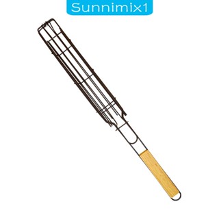 [Sunnimix1] ตะกร้าสเตนเลส ทนทาน สําหรับย่างอาหารทะเล ผัก ผลไม้